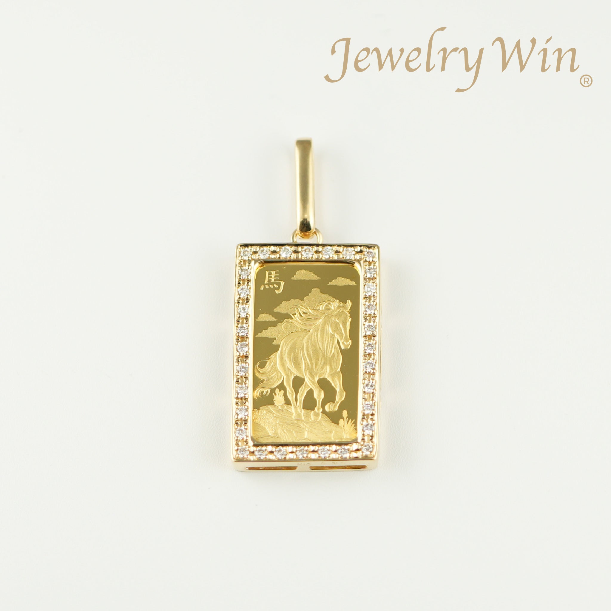 ペンダントトップ K24 PAMPホース インゴット 5g K18 枠付