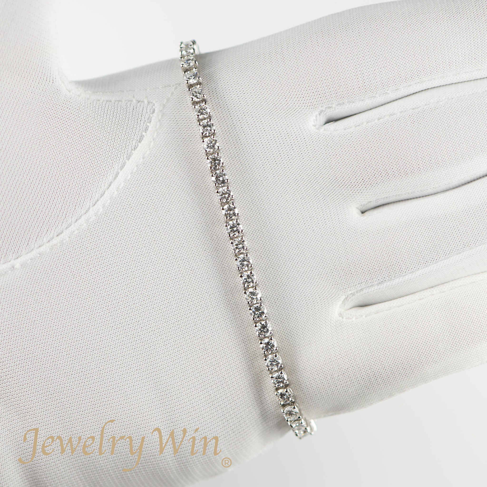 ダイヤモンドテニス ブレスレット ストレート Pt900枠 Pt850(金具部分