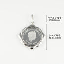 ペンダントトップ Pt999.5 ツバルホース コイン エリザベス表 1/10oz Pt850 枠付 (Type-RH)