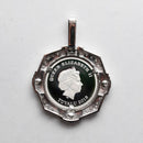 ペンダントトップ Pt999.5 ツバルホース コイン ホース表 1/5oz Pt900 枠付 ダイヤ付 (Type-CR1)