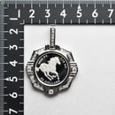 ペンダントトップ Pt999.5 ツバルホース コイン ホース表 1/5oz Pt900 枠付 ダイヤ付 (Type-CR1)