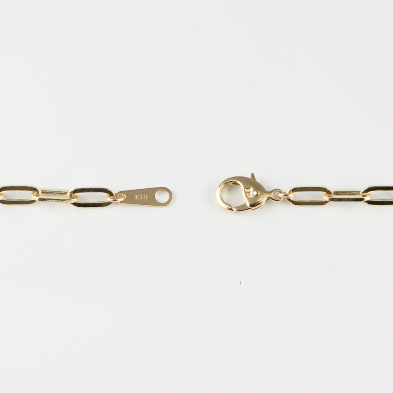 クリップチェーンネックレス K18 幅3.5mm 50cm クリップ チェーン 中空