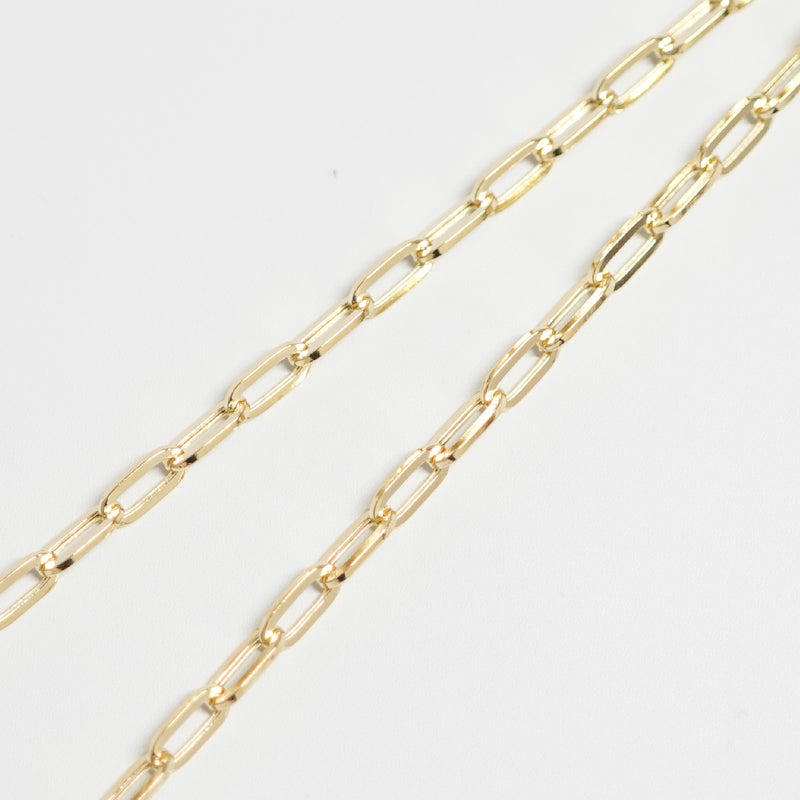 クリップチェーンネックレス K18 幅3.5mm 50cm クリップ チェーン 中空