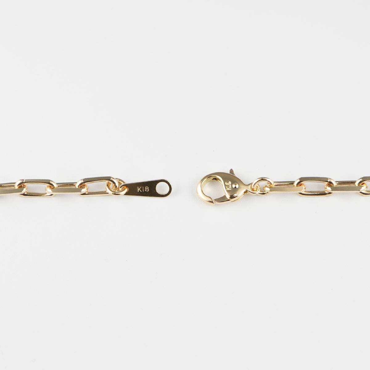 粗目小豆チェーン ブレスレット K18 幅3.8mm 1.2φ 20cm