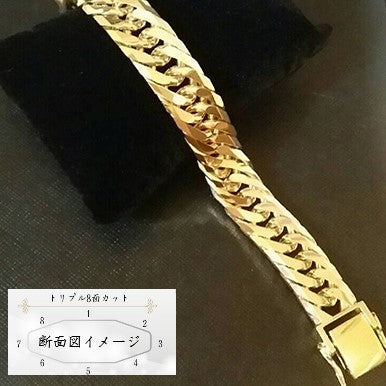 喜平 ブレスレット K18 トリプル 8面 100g 21cm 造幣局検定マーク