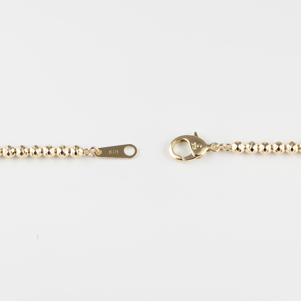 シャンデリアカットボールブレスレット K18 幅3mm 19cm