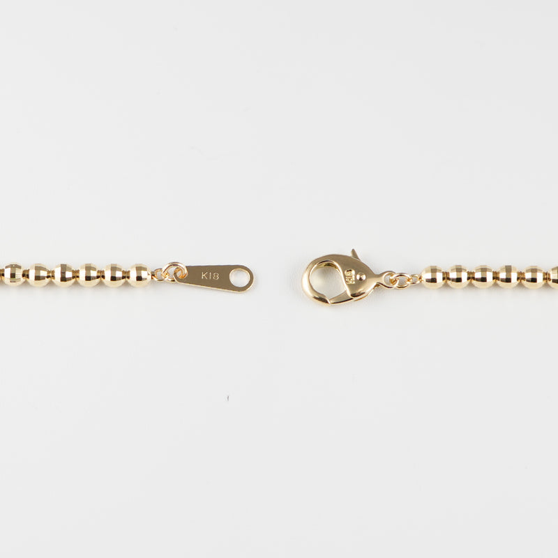 エメラルド　ミラーボールカット　ブレスレット　6ミリ ミラーカットボール ブレスレット K18 幅3mm 19cm