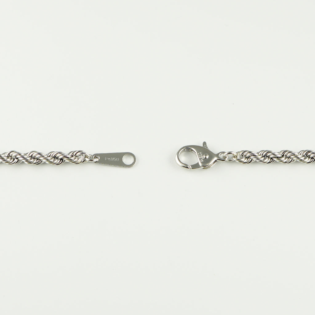 プラチナ Pt850 パイプロープ ブレスレット 幅4mm 18cm パイプロープ ブレスレット Pt850 幅3mm 18cm