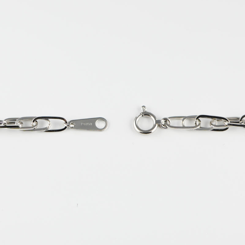 小豆ブレスレット Pt850 幅4.7mm 1.0角線 19cm ダブル 小豆 チェーン