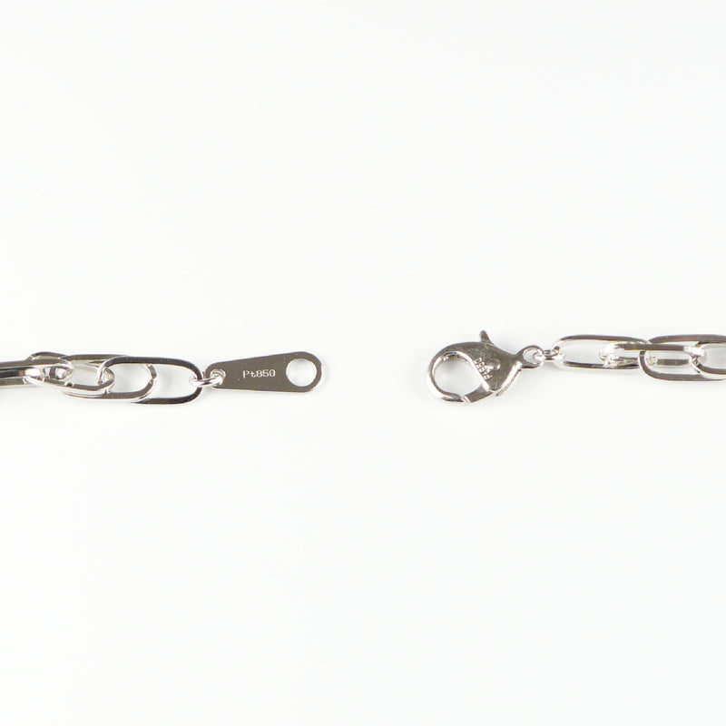 ダブル小豆チェーン ブレスレット Pt850 幅4.0mm 0.7角線 20cm