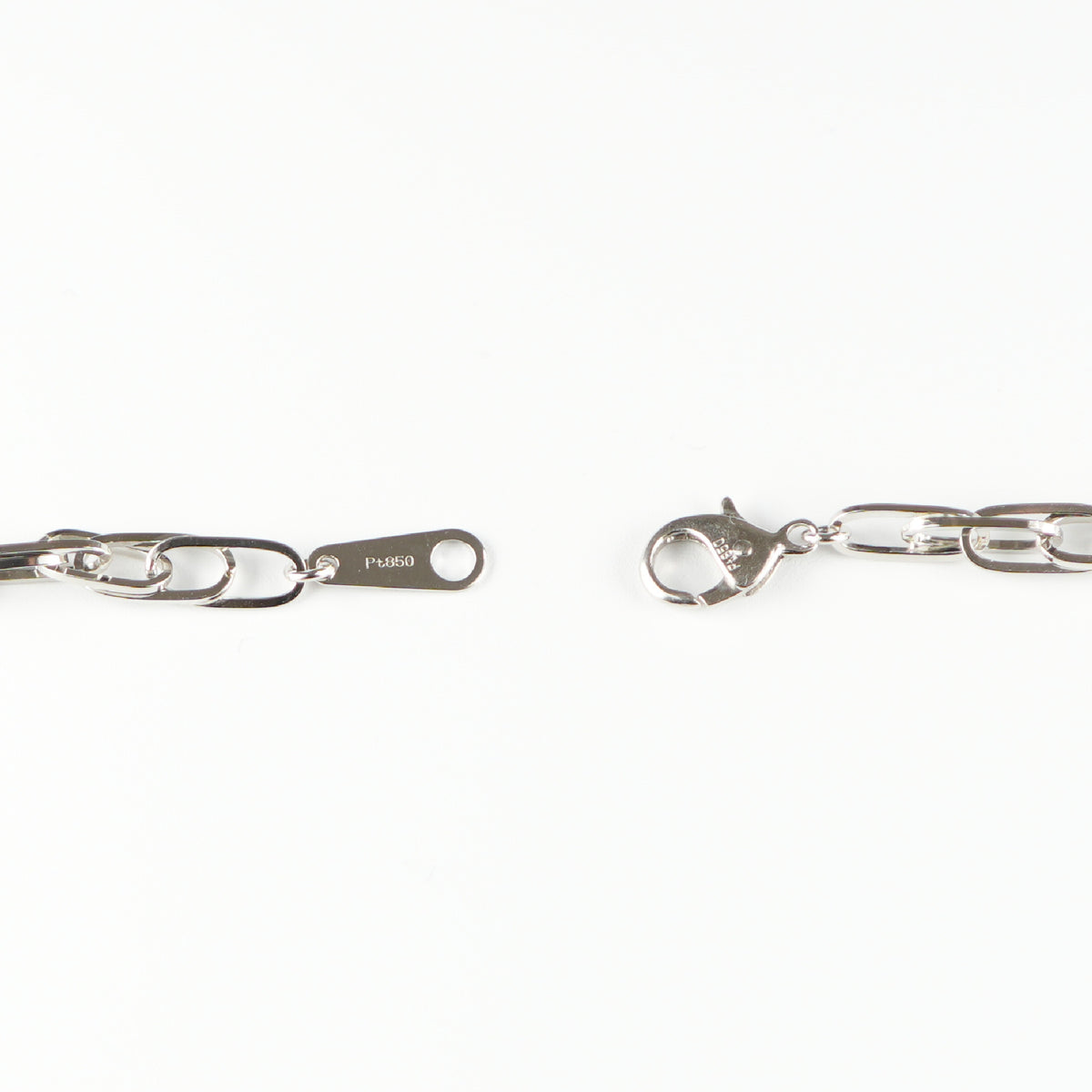 ダブルチェーン ブレスレット Pt850 幅4.0mm 0.7角線 19cm