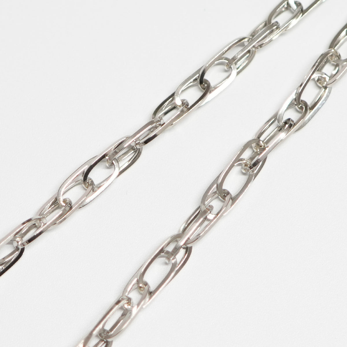 ダブルチェーン ネックレス Pt850 幅4.0mm 0.7角線 50cm