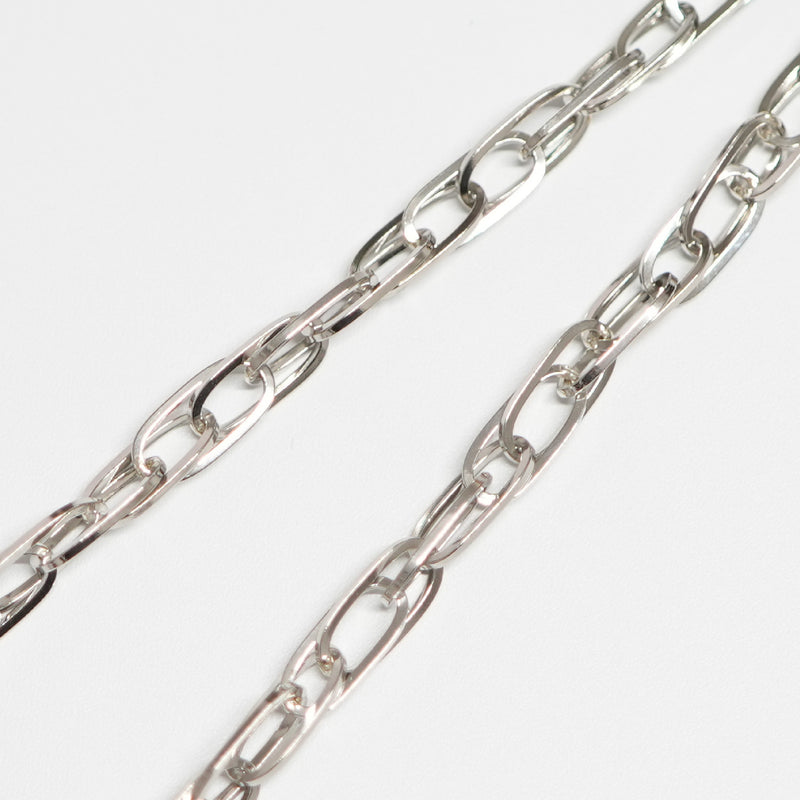 ダブルチェーン ネックレス Pt850 幅4.0mm 0.7角線 50cm