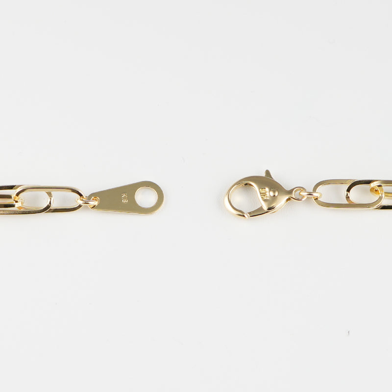 ダブル小豆チェーン アンクレット K18 幅4.0mm 0.7角線 25cm