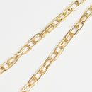 ダブル小豆チェーン ネックレス K18 幅4.0mm 0.7角線 50cm