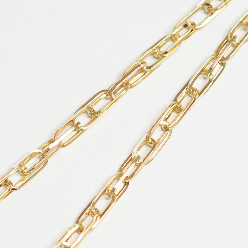 ダブル小豆チェーン ネックレス K18 幅4.0mm 0.7角線 50cm