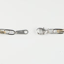 ダブル小豆チェーン ブレスレット K18 Pt850 コンビ 幅4.0mm 0.7角線 18cm