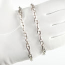 ダブル小豆チェーン ネックレス Pt850 幅4.7mm 1.0角線 50cm