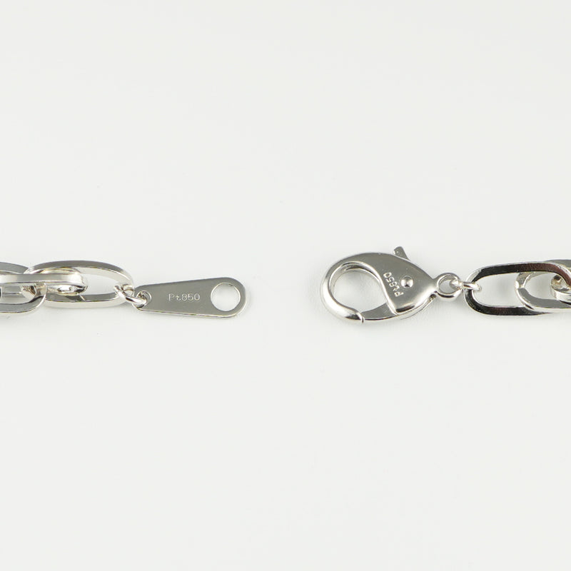 ダブル小豆チェーン ブレスレット Pt850 幅4.7mm 1.0角線 20cm