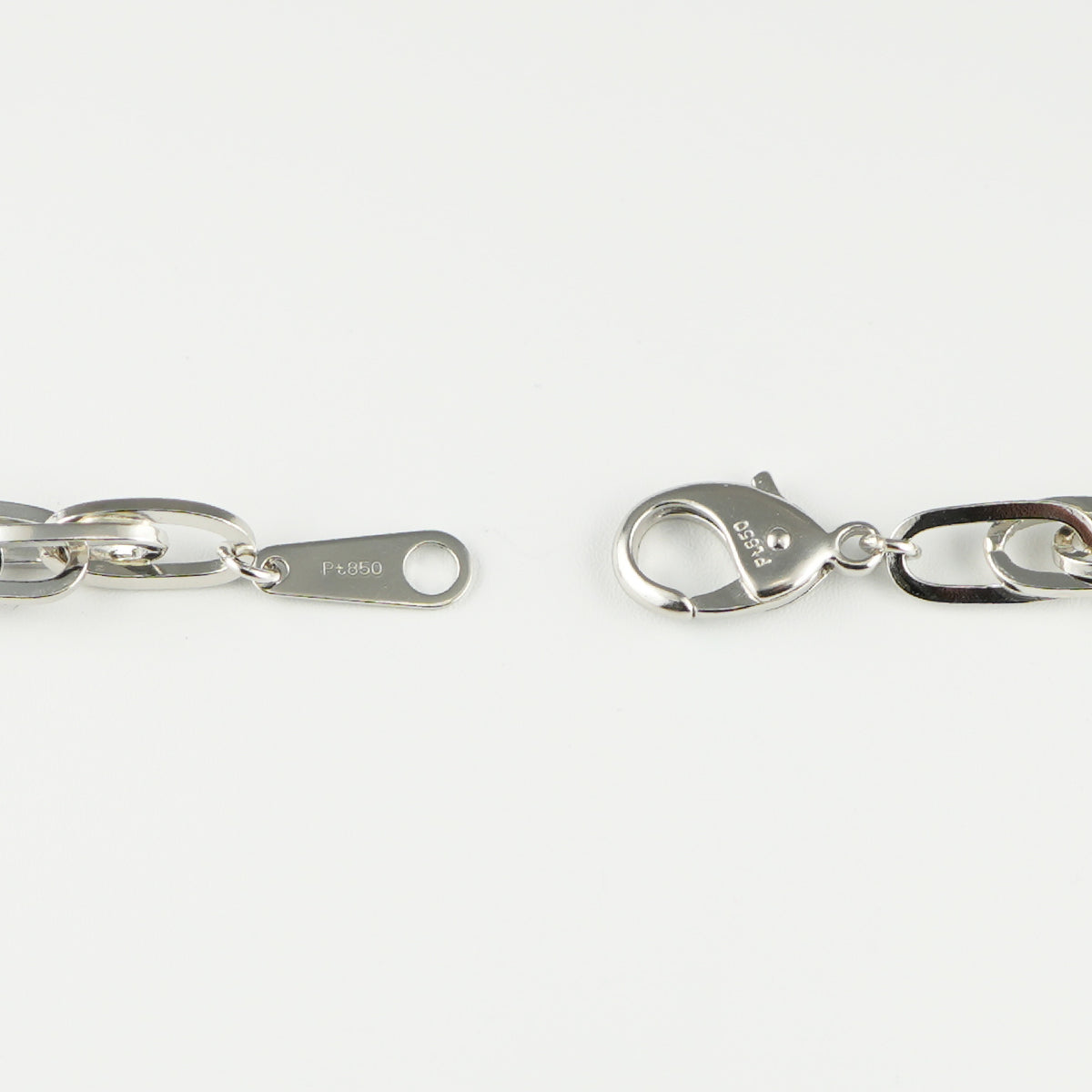 ダブルチェーン ブレスレット Pt850 幅4.7mm 1.0角線 18cm