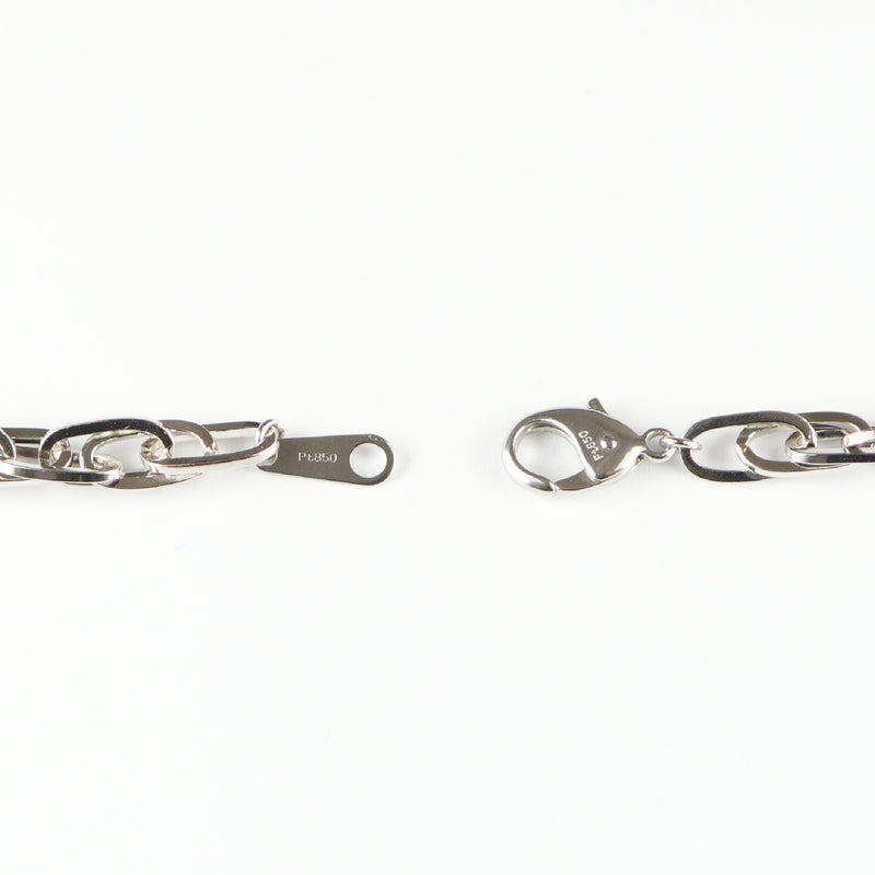 ダブル小豆チェーン ブレスレット Pt850 幅4.7mm 1.0角線 19cm
