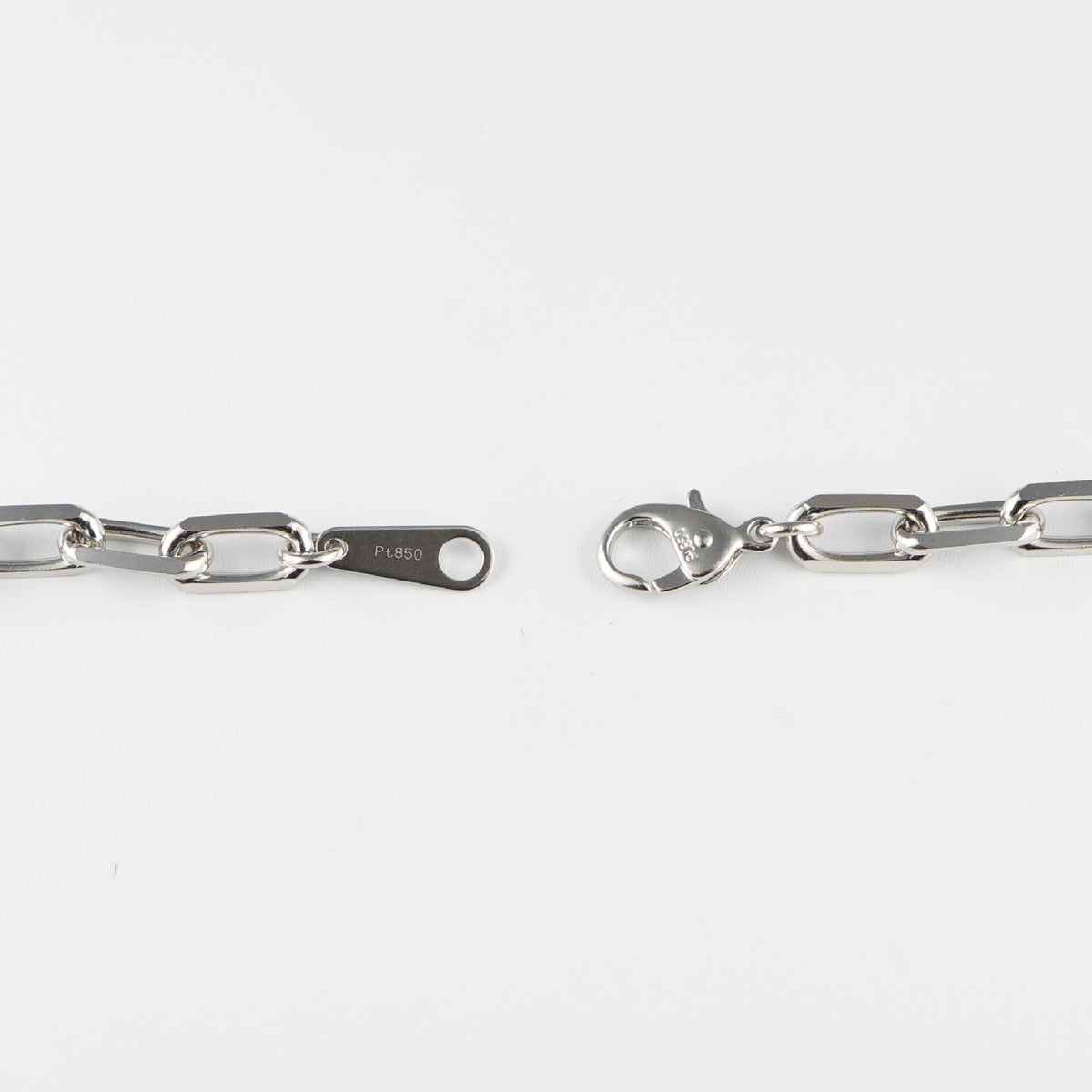 粗目小豆チェーン ネックレス Pt850 幅4.8mm 1.5φ 50cm