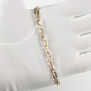 ダブル小豆チェーン ブレスレット K18 Pt850 コンビ 幅4.0mm 0.7角線 18cm