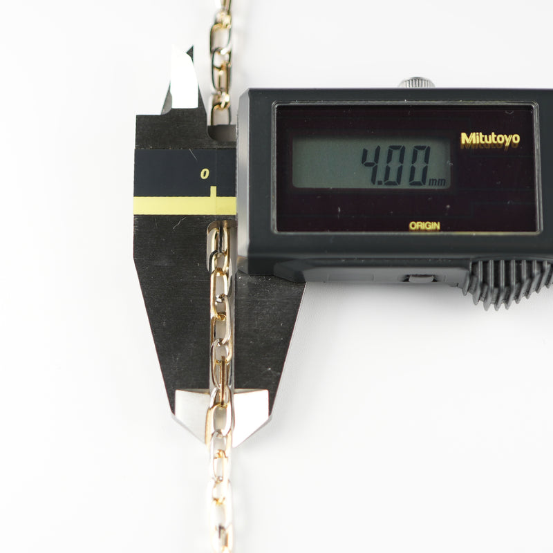 小豆ブレスレット K18 Pt850 コンビ 幅4.0mm 0.7角線 20cm