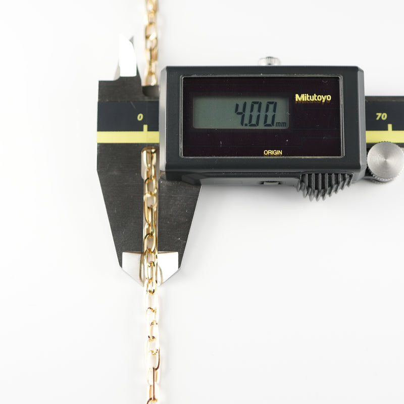 ダブル小豆チェーン ネックレス K18 幅4.0mm 0.7角線 50cm