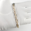 ダブル小豆チェーン ブレスレット K18 Pt850 コンビ 幅4.7mm 1.0角線 20cm