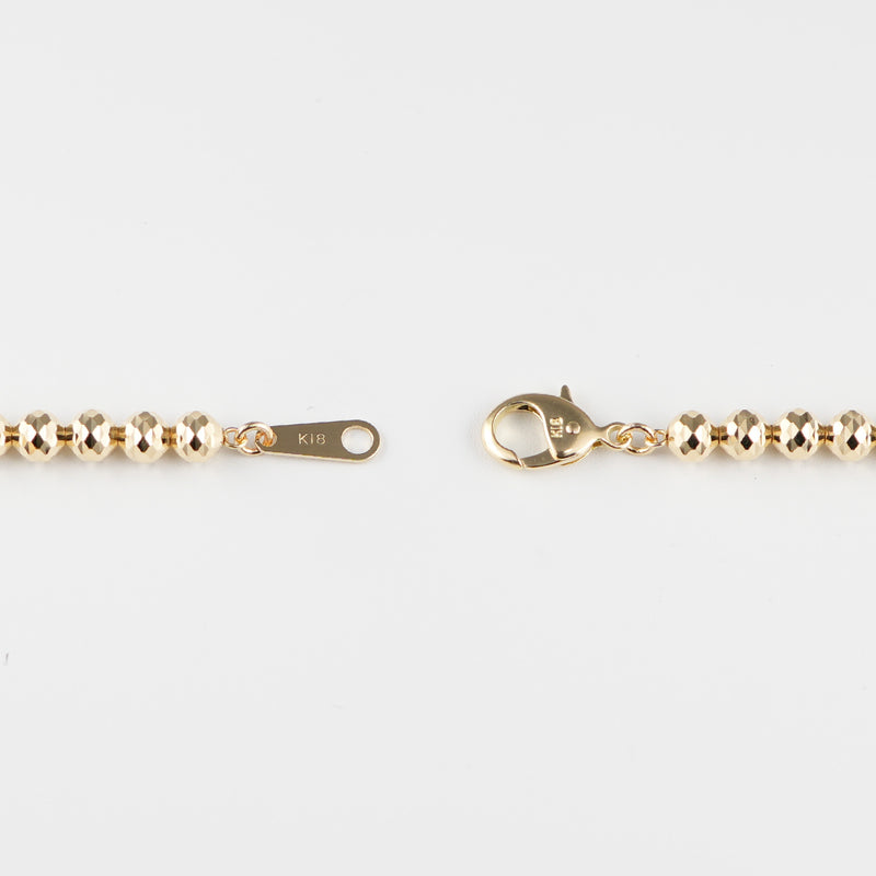 シャンデリアカットボール ブレスレット K18 幅4mm 19cm