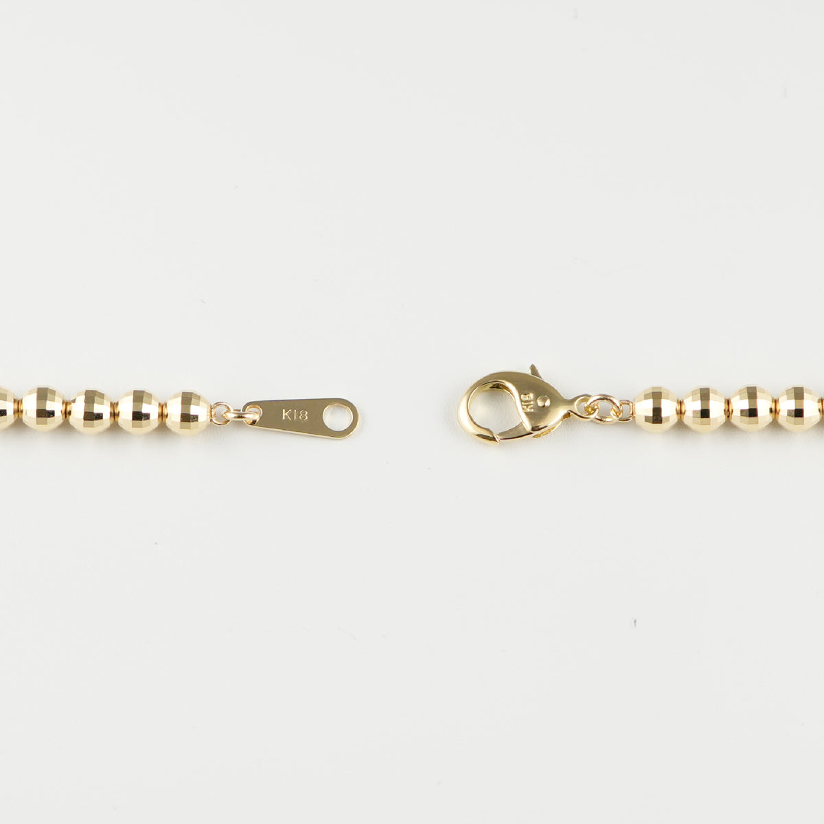 ミラーカットボール ブレスレット K18 幅4mm 18cm