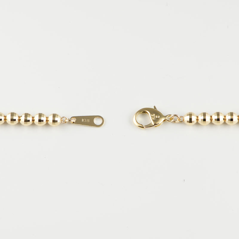 ミラーカットボールブレスレット K18 幅4mm 18cm