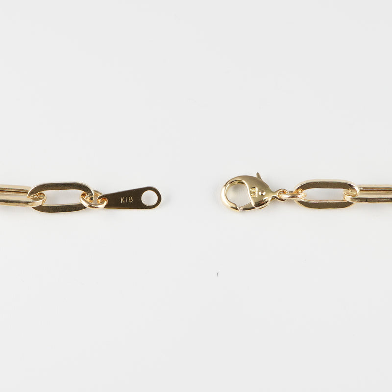 クリップチェーンネックレス K18 幅5.3mm 50cm クリップ チェーン 中空