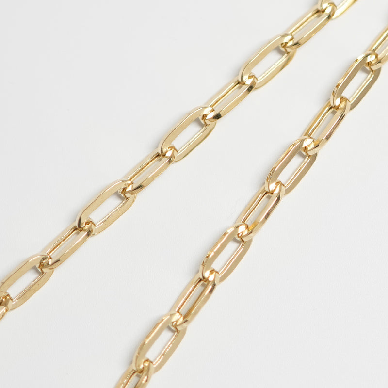 クリップチェーンネックレス K18 幅5.3mm 50cm クリップ チェーン 中空