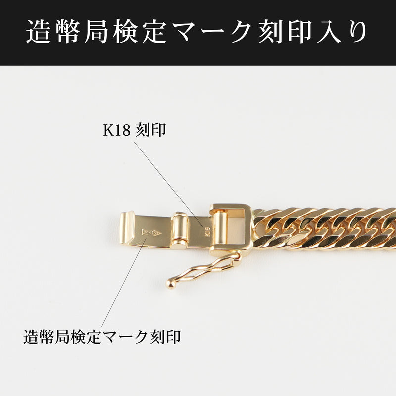 も*い様 K18 ゴールド ブレスレット 喜平 ブレスレット K18 トリプル 8面 19g 19cm 造幣局検定マーク