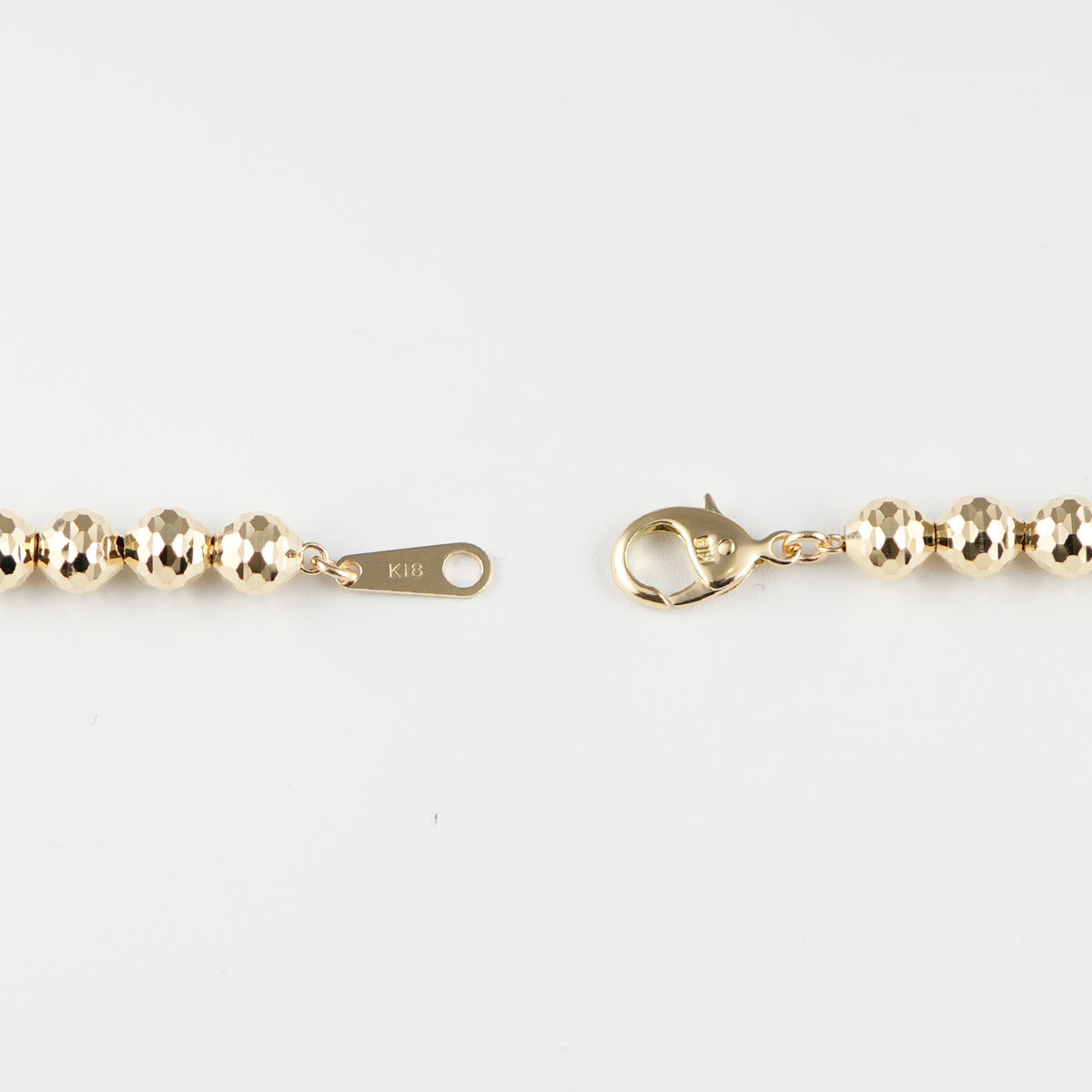 シャンデリアカットボール ブレスレット K18 幅5mm 19cm