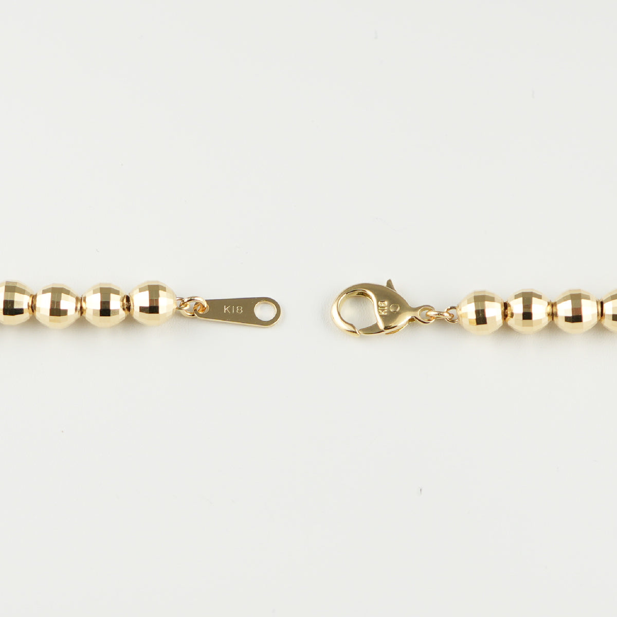 ミラーカットボール ネックレス K18 幅5mm 55cm