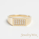 リング 印台 (Type‐SI) K18 0.16ct以上 ダイヤ付