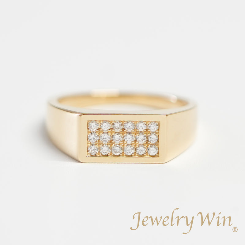 リング 印台 (Type‐SI) K18 0.16ct以上 ダイヤ付