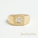 リング 印台(小) K18 0.17ct以上 ダイヤ付