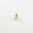 ピアス K18 0.2ct ダイヤ付 片方 落ちにくいピアスキャッチ ※6本爪