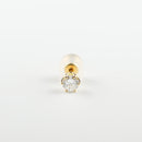 ピアス K18 0.25ct ダイヤ付 片方 落ちにくいピアスキャッチ ※6本爪