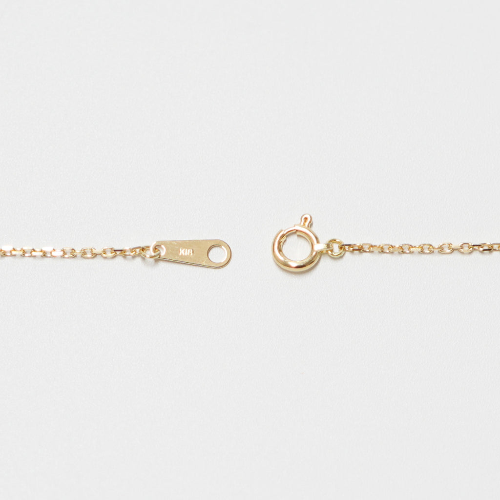 プチネックレス K18 ダイヤモンド付 0.2ct (Type-LO) K18 カット小豆
