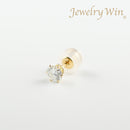 ピアス K18 0.3ct ダイヤ付 片方 落ちにくいピアスキャッチ ※6本爪