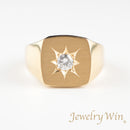 リング 印台(大) K18 0.3ct以上 ダイヤ付