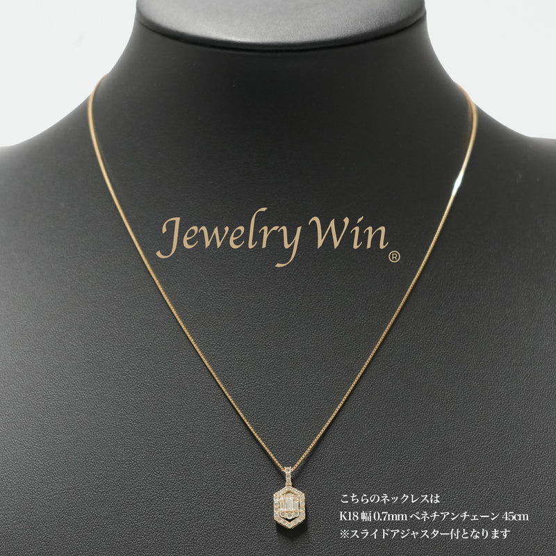 ダイヤモンドプチネックレス K18 0.50ct K18 チェーン (Type-RD) ※スライドアジャスター付