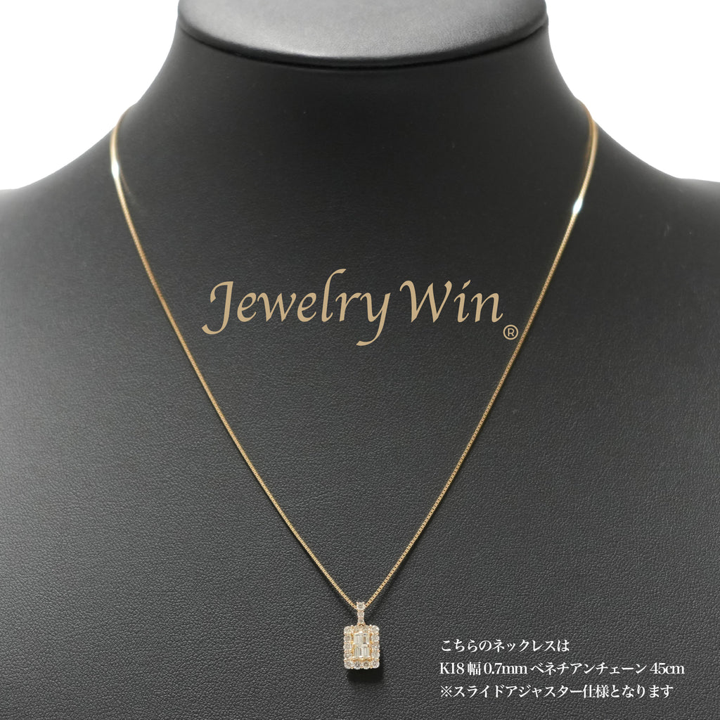 プチネックレス K18 ダイヤモンド付 0.50ct (Type-TD) K18 ベネチアン 