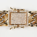 【要お問い合わせ】喜平 ブレスレット K18 トリプル 12面 105g 21cm (出来上がり重量約103g前後) 造幣局検定マーク(ホールマーク)刻印入りベース アフターダイヤ留め加工(1コマ10pc留め) 喜平金具アフターダイヤ留め加工