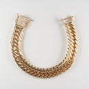 【要お問い合わせ】喜平 ブレスレット K18 トリプル 12面 105g 21cm (出来上がり重量約103g前後) 造幣局検定マーク(ホールマーク)刻印入りベース アフターダイヤ留め加工(1コマ10pc留め) 喜平金具アフターダイヤ留め加工